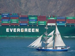 Evergreen container ship - Jef Poskanzer