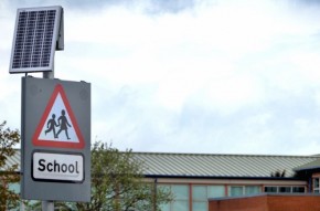 Solar panel and school sign - Albert Bridge - Geograph (500x331)