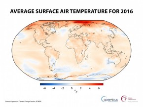 Average Surface Air Temperature 2016